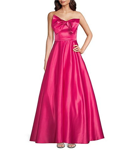 Mac Duggal Bow Front Strapless Ball Gown