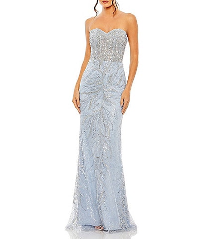 Mac Duggal Embellished Sweetheart Neck Strapless Sleeveless Gown
