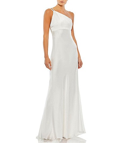 Mac Duggal One Shoulder Satin Gown