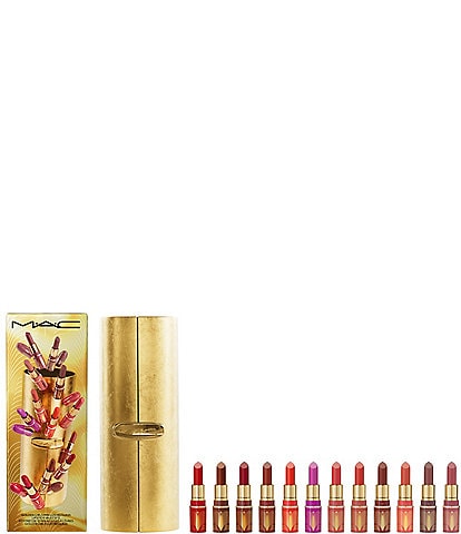 MAC Golden Girls Mini Lustreglass Lipstick Vault x 12 Gift Set