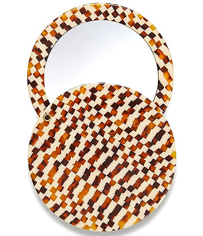 MACHETE Tortoise Checker Circle Compact Mirror