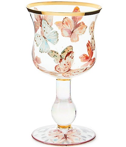 MacKenzie-Childs Butterfly Hill Wine Glass