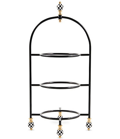 MacKenzie-Childs Check® 3-Tier Enamel Iron Plate Stand