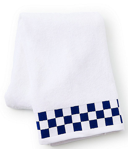 MacKenzie-Childs Check Border Open Stock Cotton Bath Towels