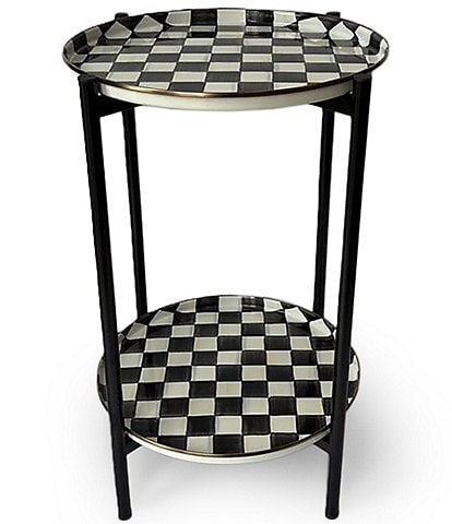 MacKenzie-Childs Check® Enamel 2-Tier Cocktail Side Table