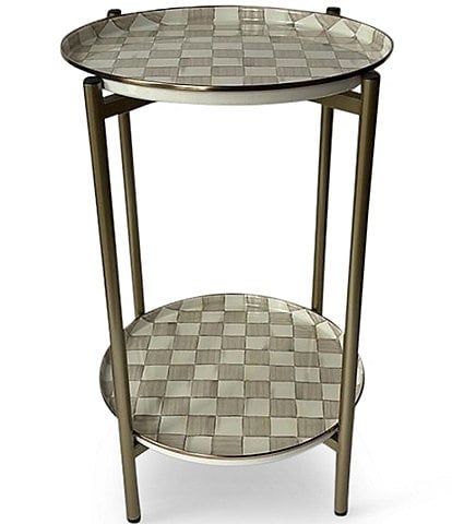 MacKenzie-Childs Check® Enamel 2-Tier Cocktail Side Table