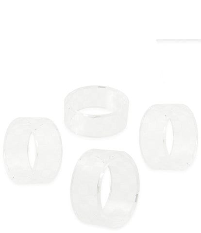 MacKenzie-Childs Check Glass Napkin Rings, Set of 4