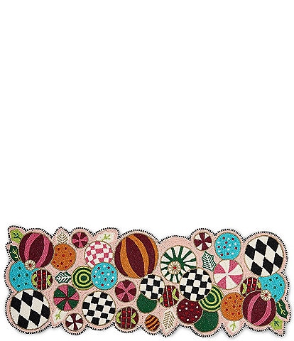 MacKenzie-Childs Confetti Christmas Collection Jolly Ornaments Beaded Table Runner