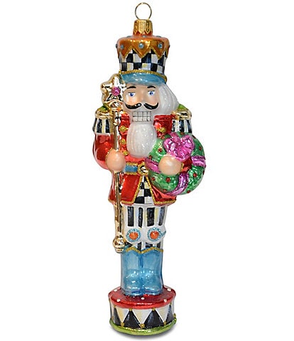 MacKenzie-Childs Confetti Christmas Collection Nutcracker Glass Ornament
