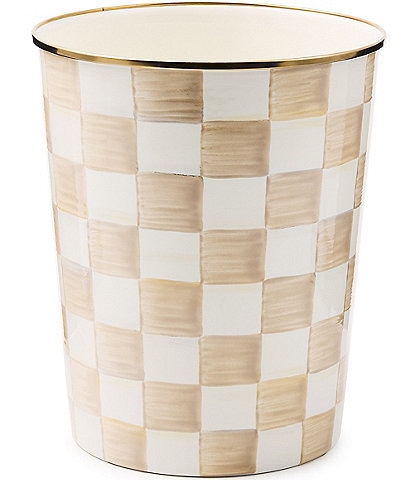 MacKenzie-Childs Check Enamel Waste Bin
