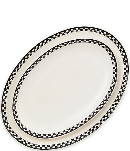 MacKenzie-Childs Courtly Check® Everyday Oval Platters, Set of 2