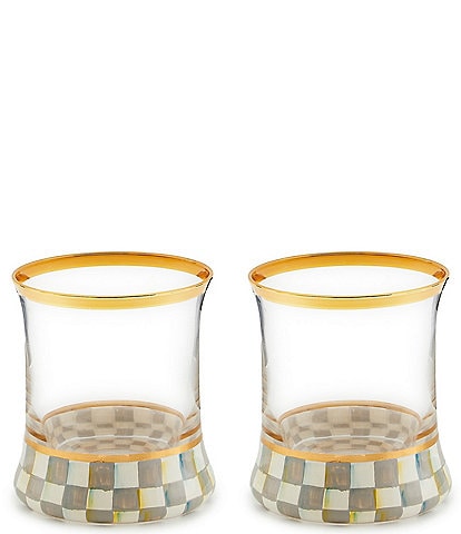 MacKenzie-Childs Check Tumbler Glass, Set of 2