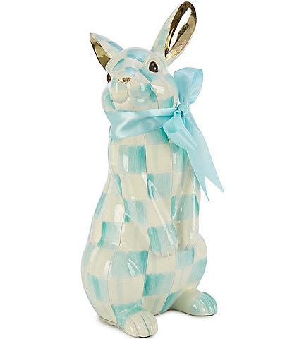 MacKenzie-Childs Easter Collection Aqua Check Peter Bunny Figurine