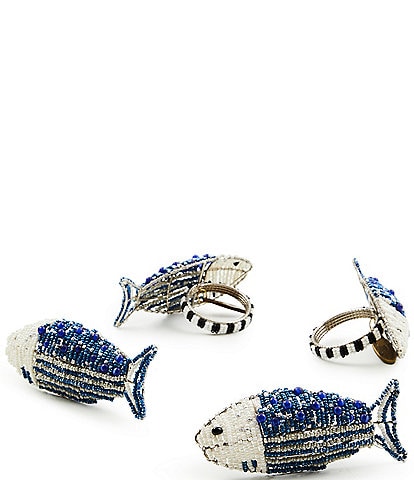MacKenzie-Childs Go Fish Napkin Rings, Set of 4