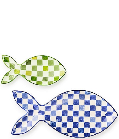 MacKenzie-Childs Go Fish Serving Platters, Set of 2