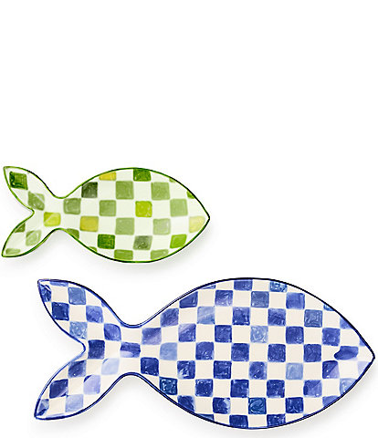 MacKenzie-Childs Go Fish Serving Platters, Set of 2