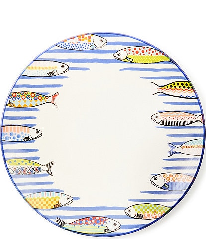 MacKenzie-Childs Go Fish Stoneware Dinner Plate