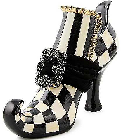 MacKenzie-Childs Halloween Collection Check Pattern Witch's Shoe Figurine