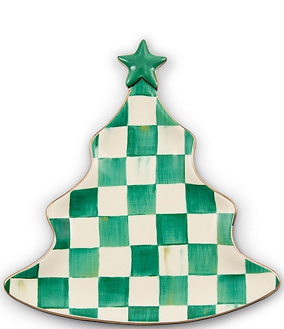 MacKenzie-Childs Holiday Collection Check Tree Trinket Tray