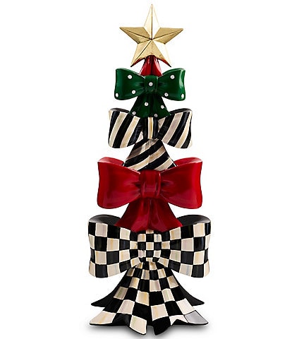 MacKenzie-Childs Holiday Collection Stacked Bow Tree Figurine