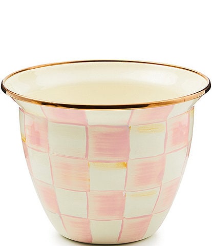 MacKenzie-Childs Check Enamel Large Flower Pot