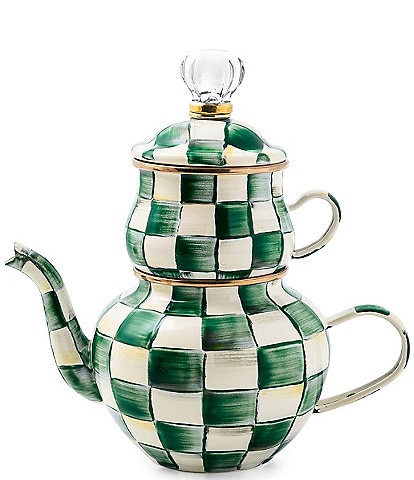 MacKenzie-Childs Check High Tea Teacup and Teapot Set