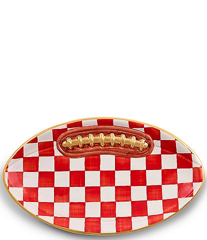 MacKenzie-Childs Check®Ceramic Football Serving Platter