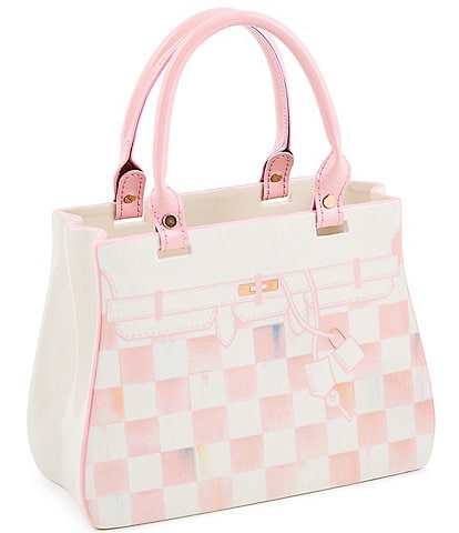 MacKenzie-Childs Rosy Check Doodles Handbag Vase
