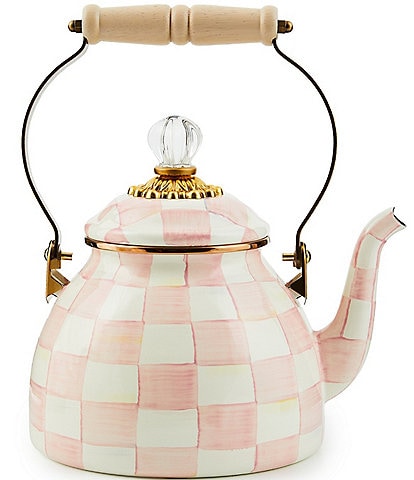 MacKenzie-Childs Check Enamel 2-Quart Tea Kettle