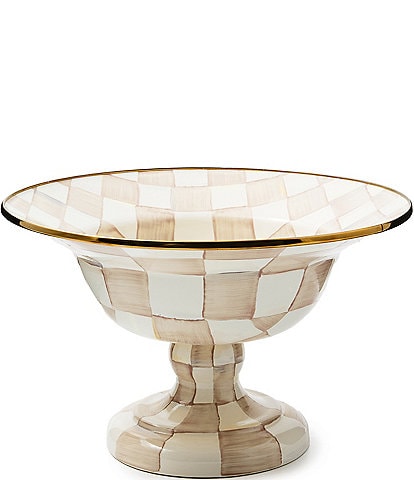 MacKenzie-Childs Check Footed Compote