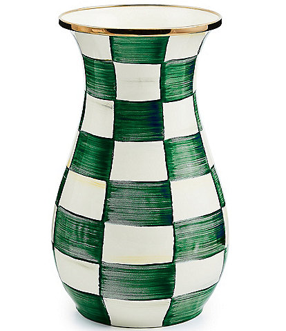 MacKenzie-Childs Check Tall Enamel Vase