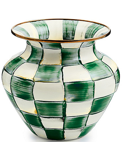 MacKenzie-Childs Check Large Enamel Vase