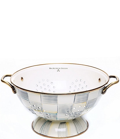 MacKenzie-Childs Sterling Check® Large Enamel Colander