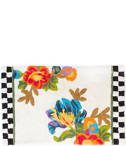 MacKenzie-Childs White Flower Market Standard Bath Rug