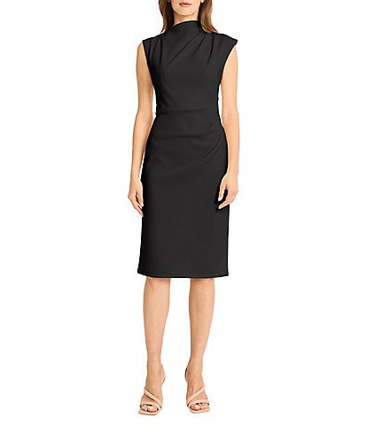 Maggy London Cap Sleeve Draped Sheath Dress