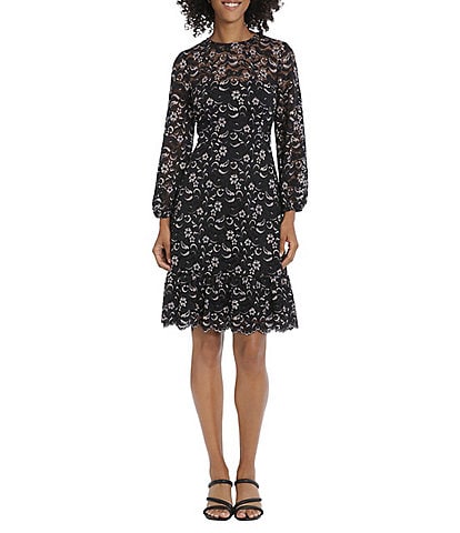 Kasper Petite Size Floral Print Elastic Waist A-Line Flutter Hem  Coordinating Midi Skirt