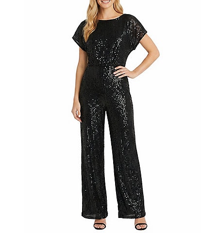 Maggy London Sequin Mesh Jumpsuit