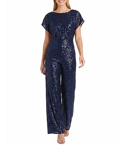 Maggy London Sequin Mesh Jumpsuit