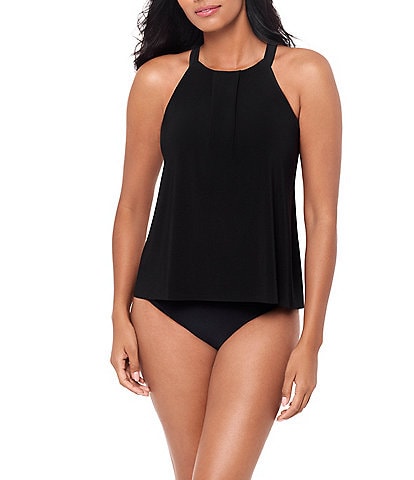 Magicsuit Solid Esme High Neck Tankini Swim Top & Solid Jersey High Waist Swim Bottom