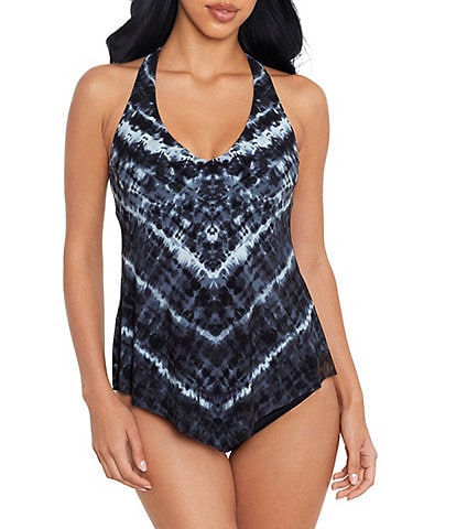 Magicsuit Vera Cruz Taylor V-Neck Tankini Swim Top & Solid Jersey Brief Shirred Swim Bottom