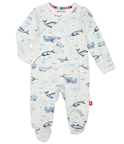 Magnetic Me Baby Boys Newborn-9 Months Long Sleeve Fanta Sea Footed Coverall