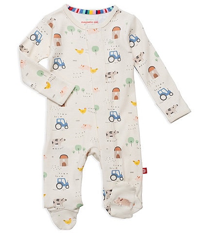 Magnetic Me Baby Boys Newborn-9 Months Long Sleeve Pasture Bedtime Footed Coverall