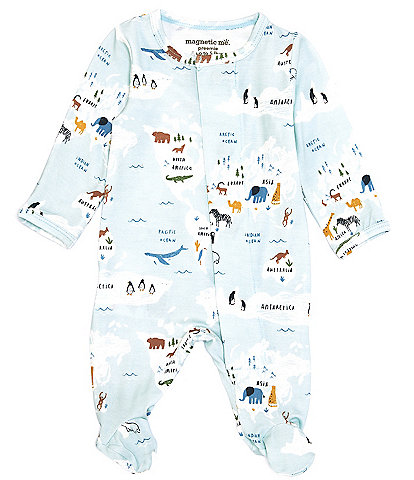Magnetic Me Baby Boys Preemie-9 Months Long Sleeve Sea The World Footed Coverall