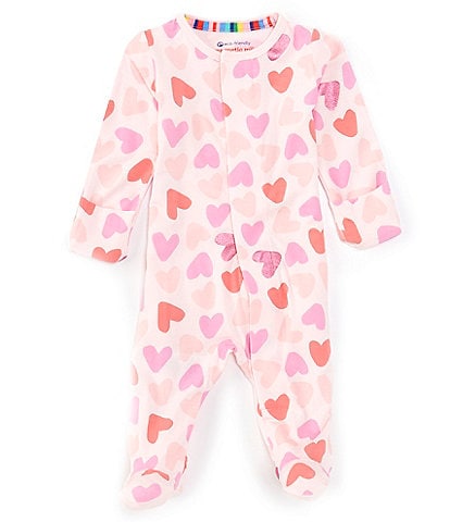 Magnetic Me Baby Girls Newborn-9 Months Long Sleeve Be Mine Heart Footed Coverall
