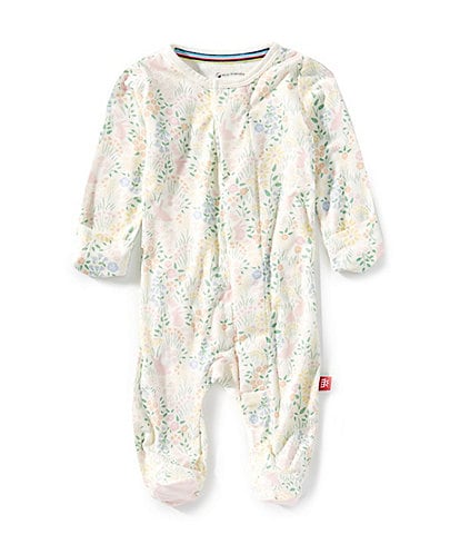 Magnetic Me Baby Girls Newborn-9 Months Long-Sleeve Hoppy Garden Footed Coverall