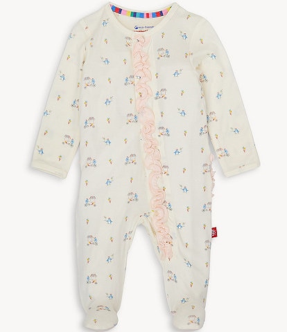 Magnetic Me® Baby Girls Newborn-9 Months Long-Sleeve Penguin Printed Footed Coverall