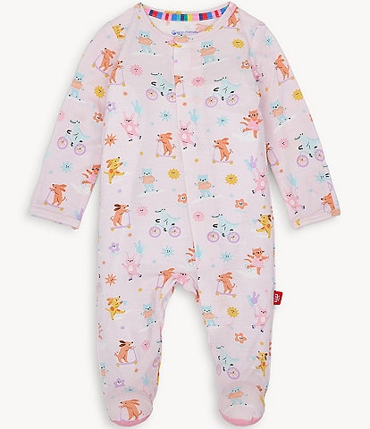 Magnetic Me® Baby Girls Newborn-9 Months Long-Sleeve Playground Pals Printed Footed Coverall