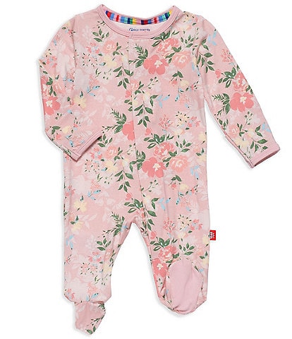 Magnetic Me Baby Girls Preemie-9 Months Long Sleeve Ainslee Floral Footed Coverall