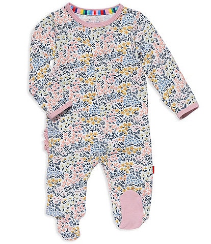 Magnetic Me Baby Girls Preemie-9 Months Long Sleeve Chelsea Floral Printed Footed Coverall