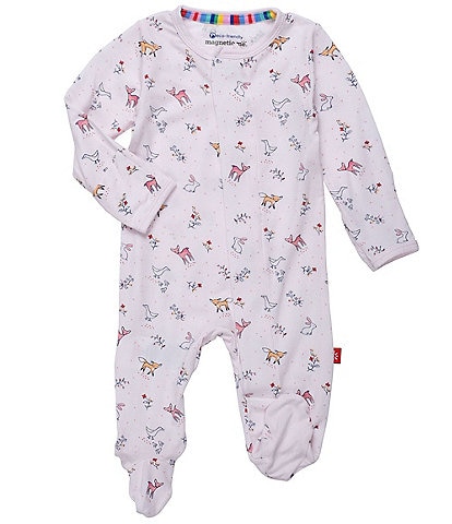 Magnetic Me Baby Girls Preemie-9 Months Long Sleeve Woodsy Tale Footed Coveralls